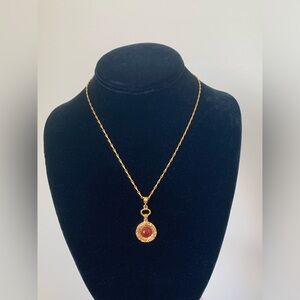 Ben-Amun Red Pendant Necklace